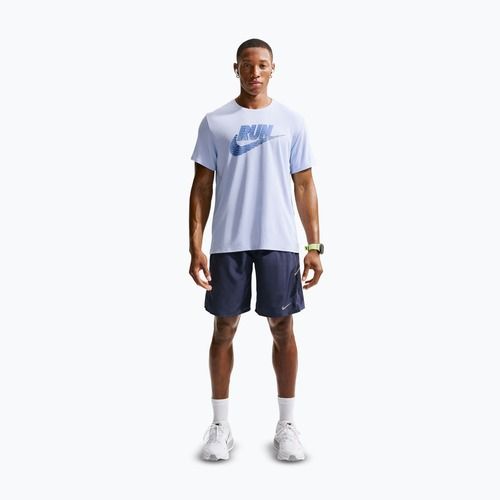 Vyriški bėgimo marškinėliai Nike Miler Dri-Fit UV hydrogen blue/lapis