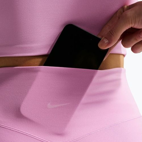 Moteriški šortai Nike Zenvy High Waisted Biker 5" light magenta/white