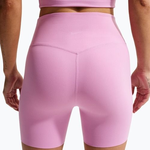 Moteriški šortai Nike Zenvy High Waisted Biker 5" light magenta/white
