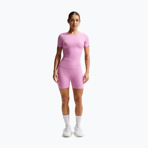 Moteriški šortai Nike Zenvy High Waisted Biker 5" light magenta/white