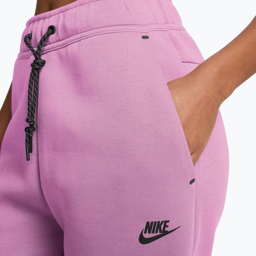 Moteriškos kelnės Nike Sportswear Tech Fleece Mid-Rise light magenta/black