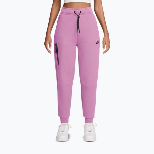 Moteriškos kelnės Nike Sportswear Tech Fleece Mid-Rise light magenta/black