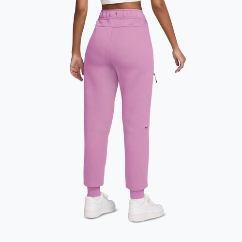 Moteriškos kelnės Nike Sportswear Tech Fleece Mid-Rise light magenta/black