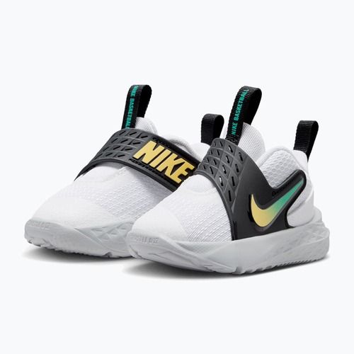 Vaikiški batai Nike Team Hustle D 12 white/black/clear emerald/topaz gold