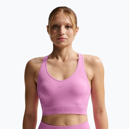 Treniruočių viršus Nike Pro Seamless Dri-Fit Cropped light magenta
