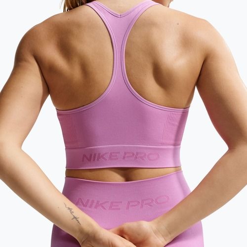 Treniruočių viršus Nike Pro Seamless Dri-Fit Cropped light magenta