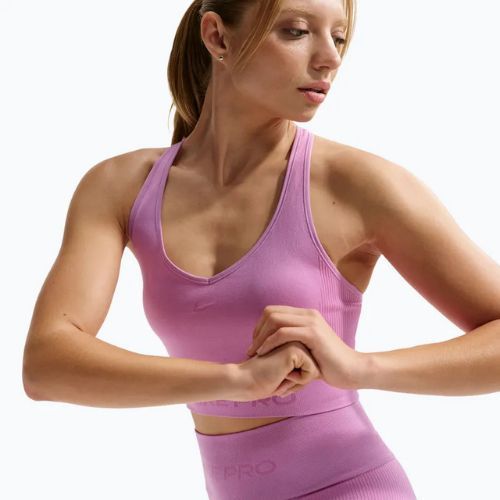 Treniruočių viršus Nike Pro Seamless Dri-Fit Cropped light magenta