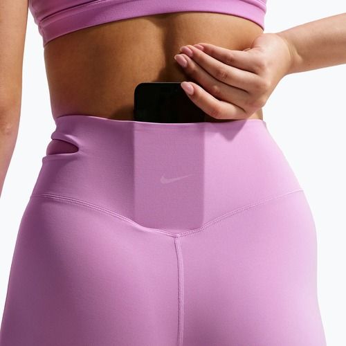 Moteriškos treniruočių kelnės Nike Zenvy High-Waisted Flared light magenta/white