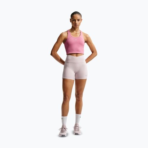 Moteriški bėgimo marškinėliai Nike Tempo Medium Support Cropped Sports Bra peony