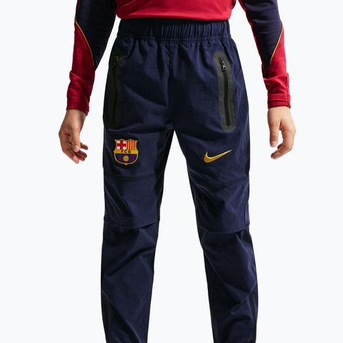 Vaikiškos futbolo kelnės Nike FC Barcelona Tech Woven blackened blue/black/mineral yellow