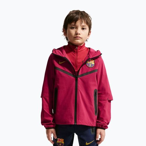 Vaikiška futbolo striukė Nike FC Barcelona Tech Full Zip noble red/black/mineral yellow