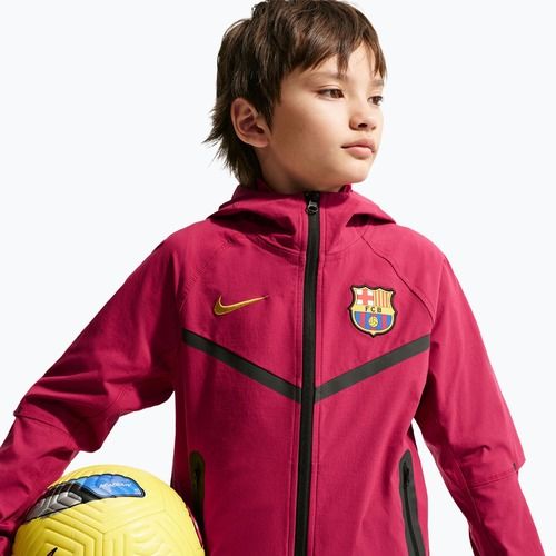 Vaikiška futbolo striukė Nike FC Barcelona Tech Full Zip noble red/black/mineral yellow