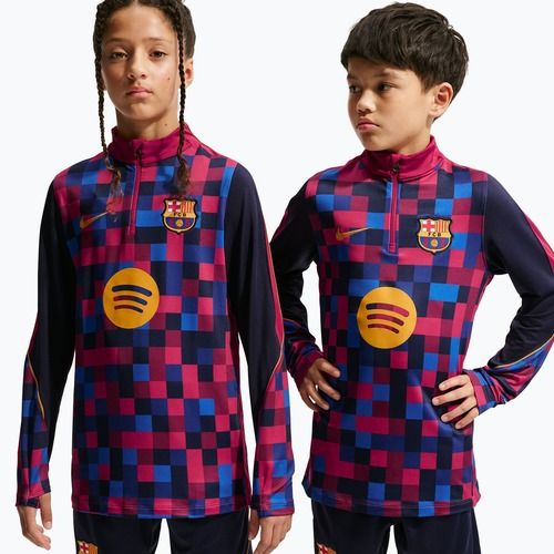 Vaikiškas futbolo džemperis Nike FC Barcelona Dri-Fit Strike Drill Top noble red/noble red/mineral yellow