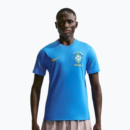 Vyriški futbolo marškinėliai Nike Brazil Strike light photo blue/light menta/midwest gold