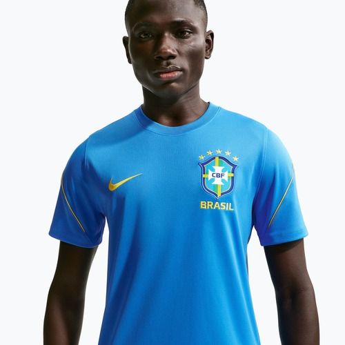 Vyriški futbolo marškinėliai Nike Brazil Strike light photo blue/light menta/midwest gold