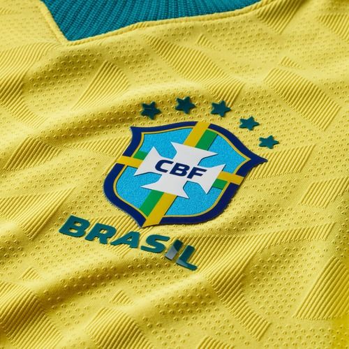 Vaikiški futbolo marškinėliai Nike Brazil 2026/27 Match Home canary/light mint/geode teal