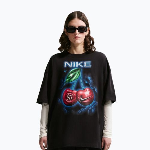 Moteriški marškinėliai Nike Sportswear Classic Oversized juodi