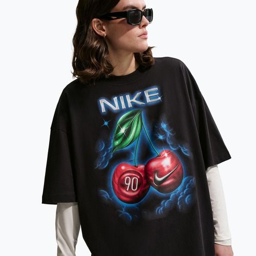 Moteriški marškinėliai Nike Sportswear Classic Oversized juodi