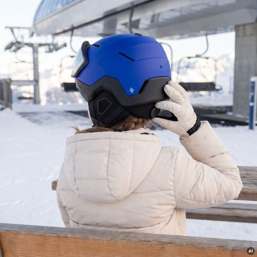 Vaikiškas slidinėjimo šalmas ATTABO Avens 3.0 Jr Visor ERT Niebieski