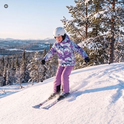 Vaikiškas slidinėjimo komplektas KADVA Skiki KDG WP 5K/3K tinklelio spalvos
