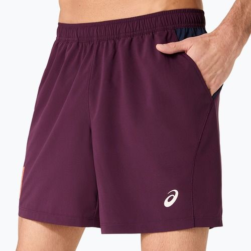 Vyriški teniso šortai ASICS Padel Court 7IN dark aubergine