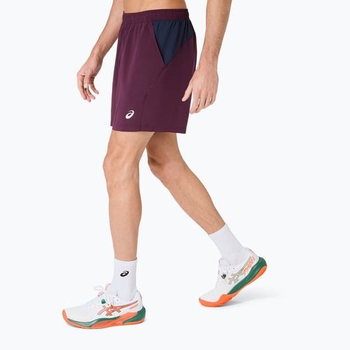 Vyriški teniso šortai ASICS Padel Court 7IN dark aubergine