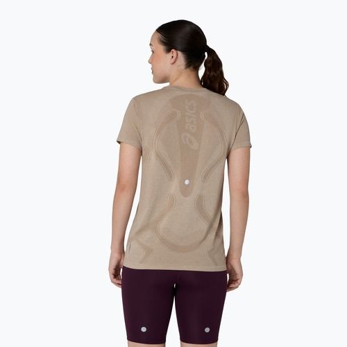 Moteriški bėgimo marškinėliai Asics Road Seamless Ss Top greige