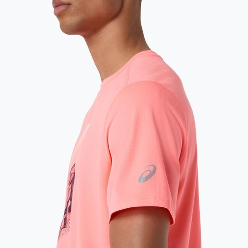 Vyriški bėgimo marškinėliai Asics Fujitrail Logo Ss Top Sun Coral