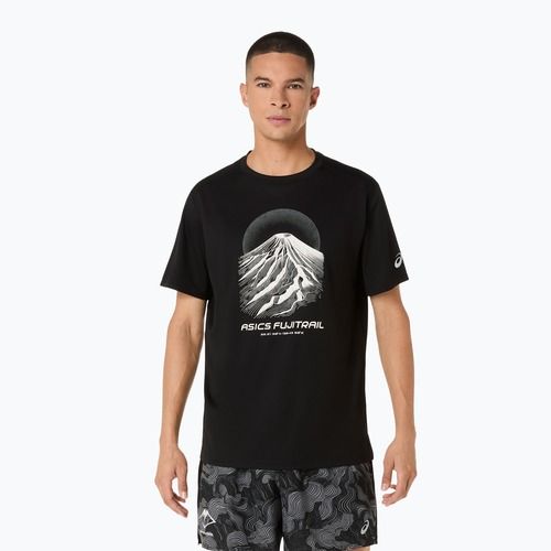 Vyriški bėgimo marškinėliai Asics Fujitrail Logo Ss Top Performance Black/Cream/Carbon