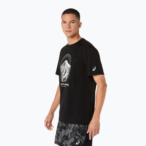 Vyriški bėgimo marškinėliai Asics Fujitrail Logo Ss Top Performance Black/Cream/Carbon
