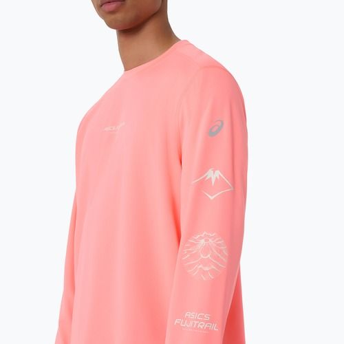 Vyriški bėgimo marškinėliai su ilgomis rankovėmis  Asics Fujitrail Logo Ls Top Sun Coral