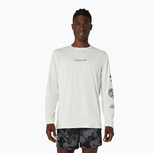 Vyriški bėgimo marškinėliai su ilgomis rankovėmis Asics Fujitrail Logo Ls Top Cream