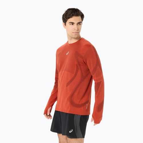 Vyriški bėgimo marškinėliai su ilgomis rankovėmis ASICS Road Seamless Top singed red