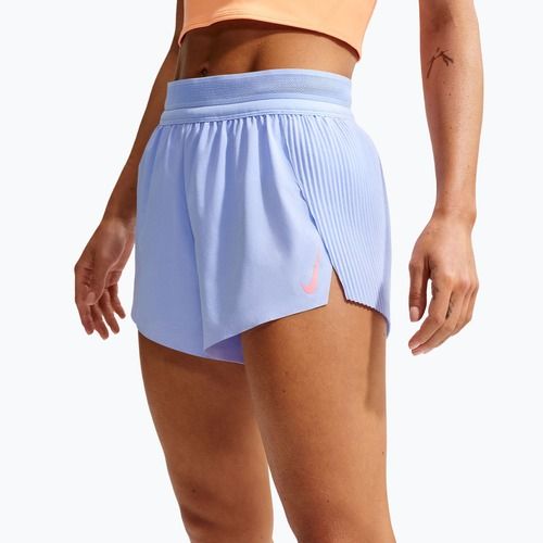 Moteriški bėgimo šortai Nike AeroSwift Dri-Fit ADV Mid-Rise 3" aluminum/black/white/atomic pink