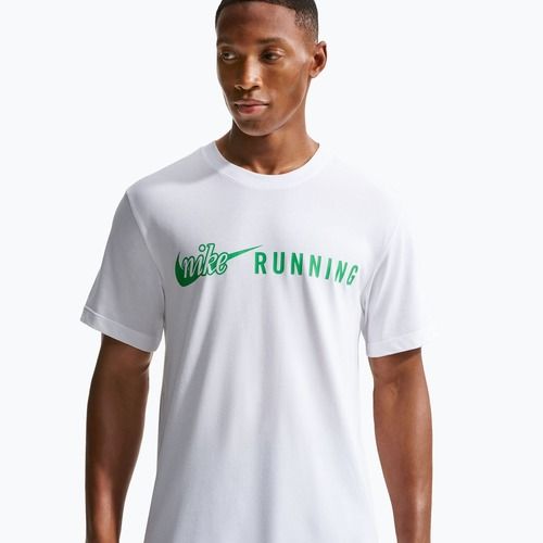 Vyriški bėgimo marškinėliai Nike Dri-Fit Running T-Shirt white/green spark