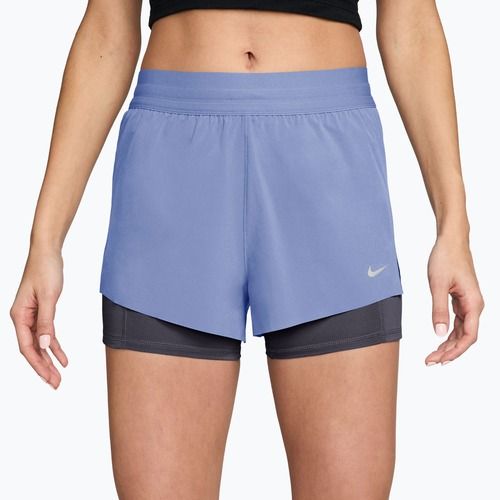 Moteriški bėgimo šortai Nike Swift Mid-Rise 2in1 aluminum/royal tint