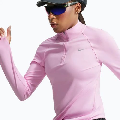 Moteriškas bėgimo džemperis Nike Tempo Dri-Fit 1/4 Zip pink rise