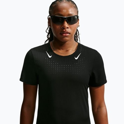 Moteriški bėgimo marškinėliai Nike AeroSwift black/white
