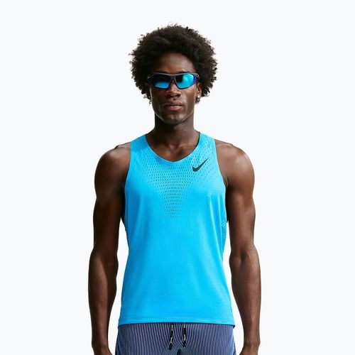 Vyriški bėgimo marškinėliai Nike AeroSwift light current blue/black