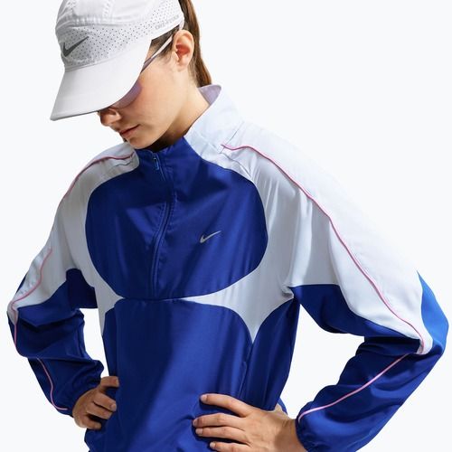 Moteriška bėgimo striukė Nike Tempo Dri-FIT 1/2-Zip old royal/football grey/pink rise