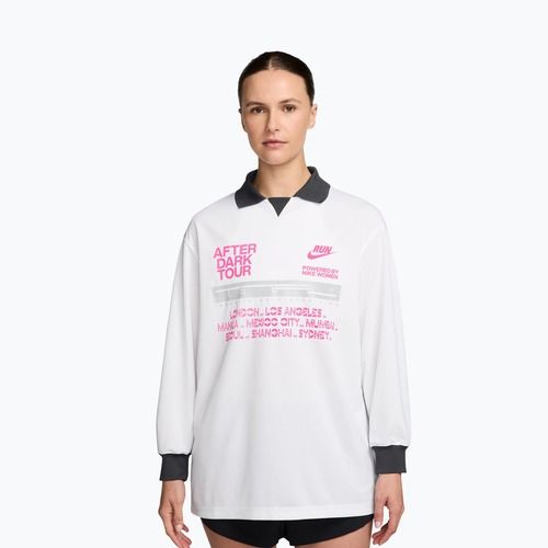 Moteriški bėgimo marškinėliai su ilgomis rankovėmis Nike After Dark Tour white/anthracite