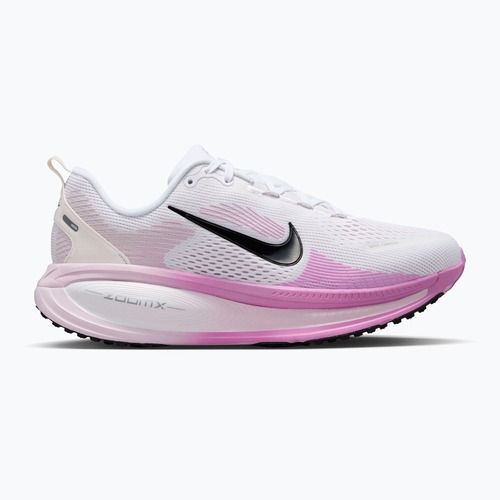 Moteriški bėgimo bateliai Nike Vomero 18 Wide balti/nuplautas alyvinis/šviesiai rožinis/juodas