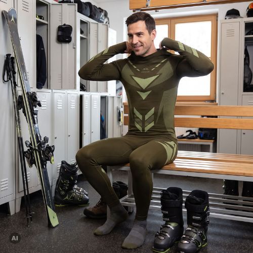 Vyriškas termo apatinio trikotažo komplektas KADVA Alpinestep Thermo SH Light Plus Set Green