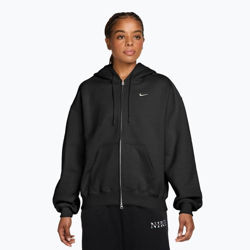 Moteriškas džemperis Nike Studio Fleece Medium Weight Oversized Full Zip total black/sail