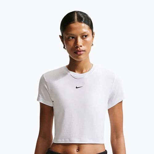 Moteriški marškinėliai Nike Sportswear Chill Knit white/black