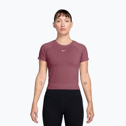 Moteriški treniruočių marškinėliai Nike Pro Seamless pink smoke/white