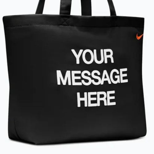 Krepšys Nike Heritage "Your Message Here" Tote 22 l black/white/safety orange
