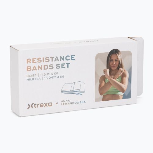Pasipriešinimo gumų rinkinys XTREXO x Anna Lewandowska bands Beige/Milktea