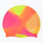 Vaikiška plaukimo kepuraitė TYR Tiedye Silicone Multicolor Jr yellow/pink/orange