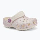 "Crocs Classic Glitter Clog Toddler" austrių spalvos šlepetės